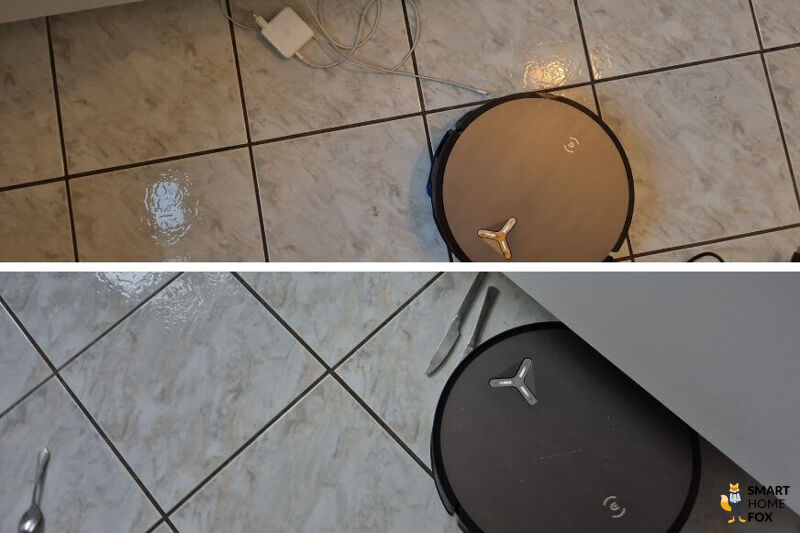 Hinderniserkennung des ECOVACS DEEBOT X11 OmniCyclone Saugroboters im Test im direkten Vergleich.